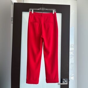 Vibrant Red Tailored Pants
